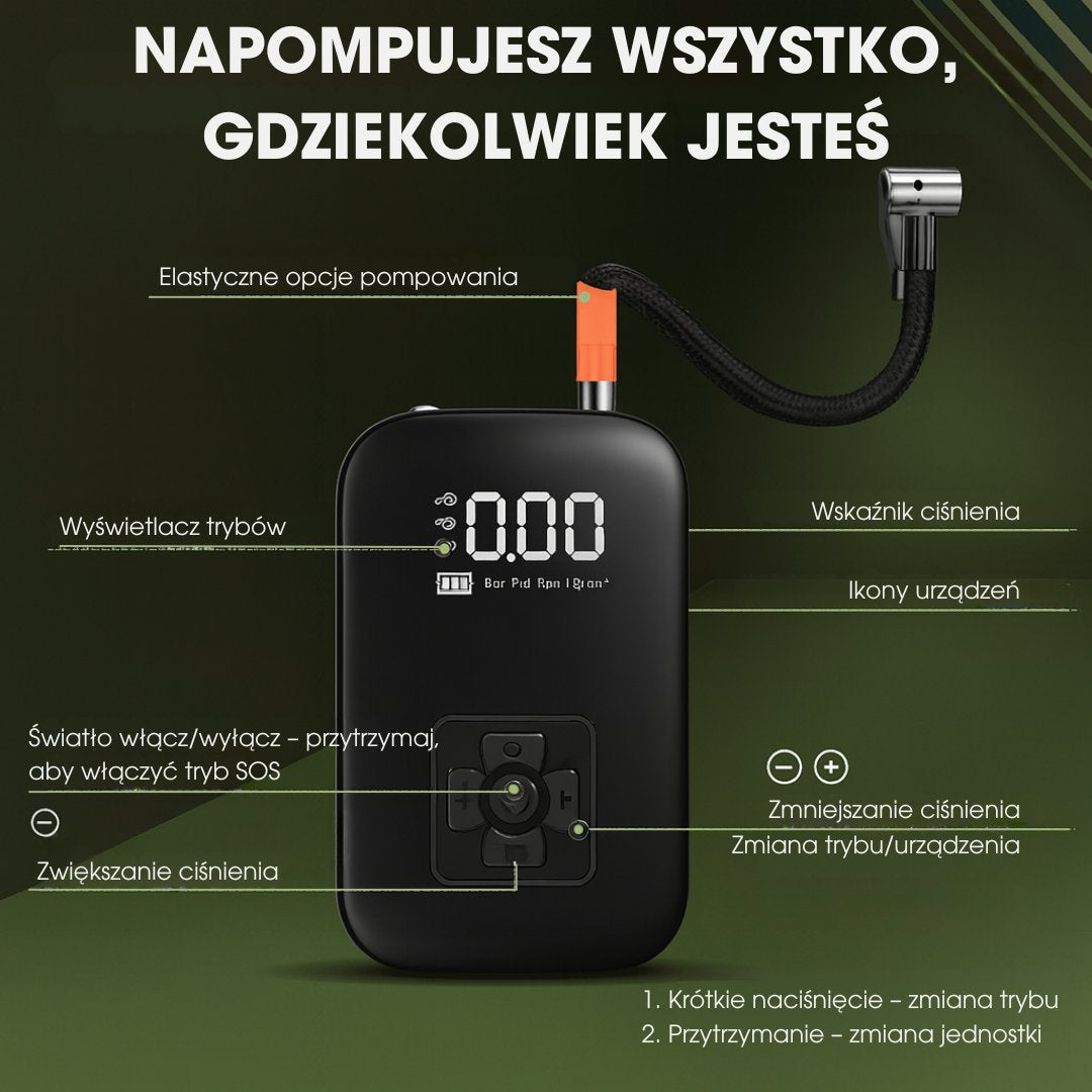 AirGo Pro® - Przenośna elektryczna pompka powietrza