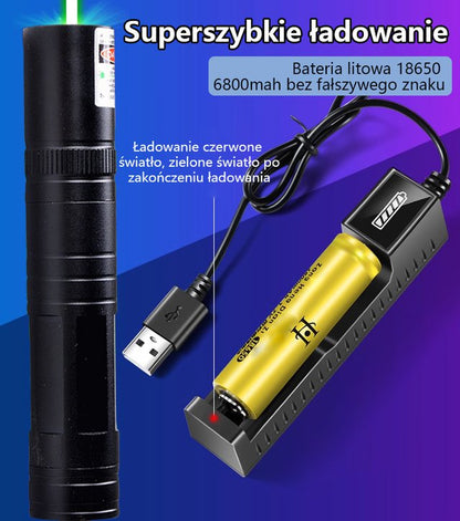 Laserowe światło punktowe w kolorze czerwonym i zielonym