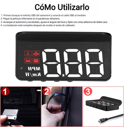 OBD2 HUD Car Head Up Display Proyector Velocímetro