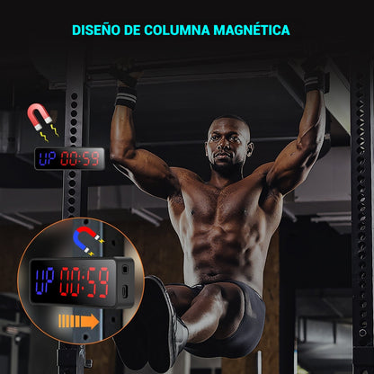 SLEVIO Portable Gym Workout Timer, Fitness Clock Built-in Magnetic