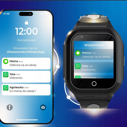 Smartwatch Dla Dzieci KT24s Zegarek Telefon GPS Sms Rozmowy MP3 Wibracja Z Grami