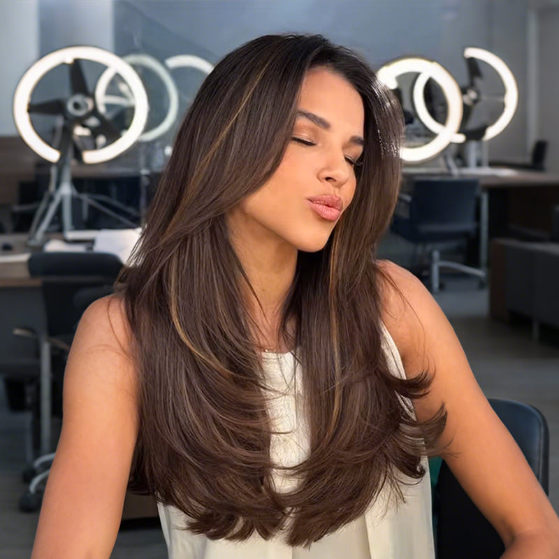 Top Layered Bangs Hairpiece dla kobiet z przerzedzonymi włosami